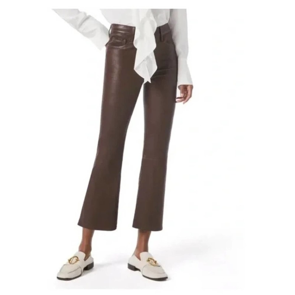 FRAME Lamb Leather Le Crop Mini Boot in Espresso Brown 24
